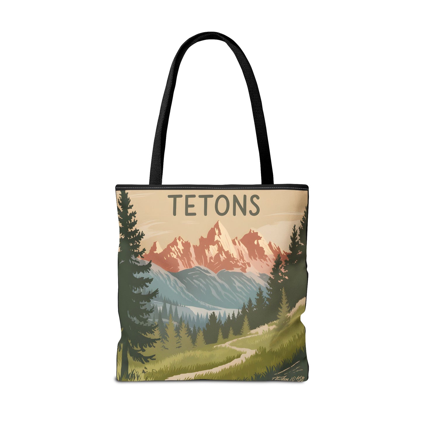 Tetons All Over Print Tote Bag Mountain Landscape Nature Eco-Friendly Apparel