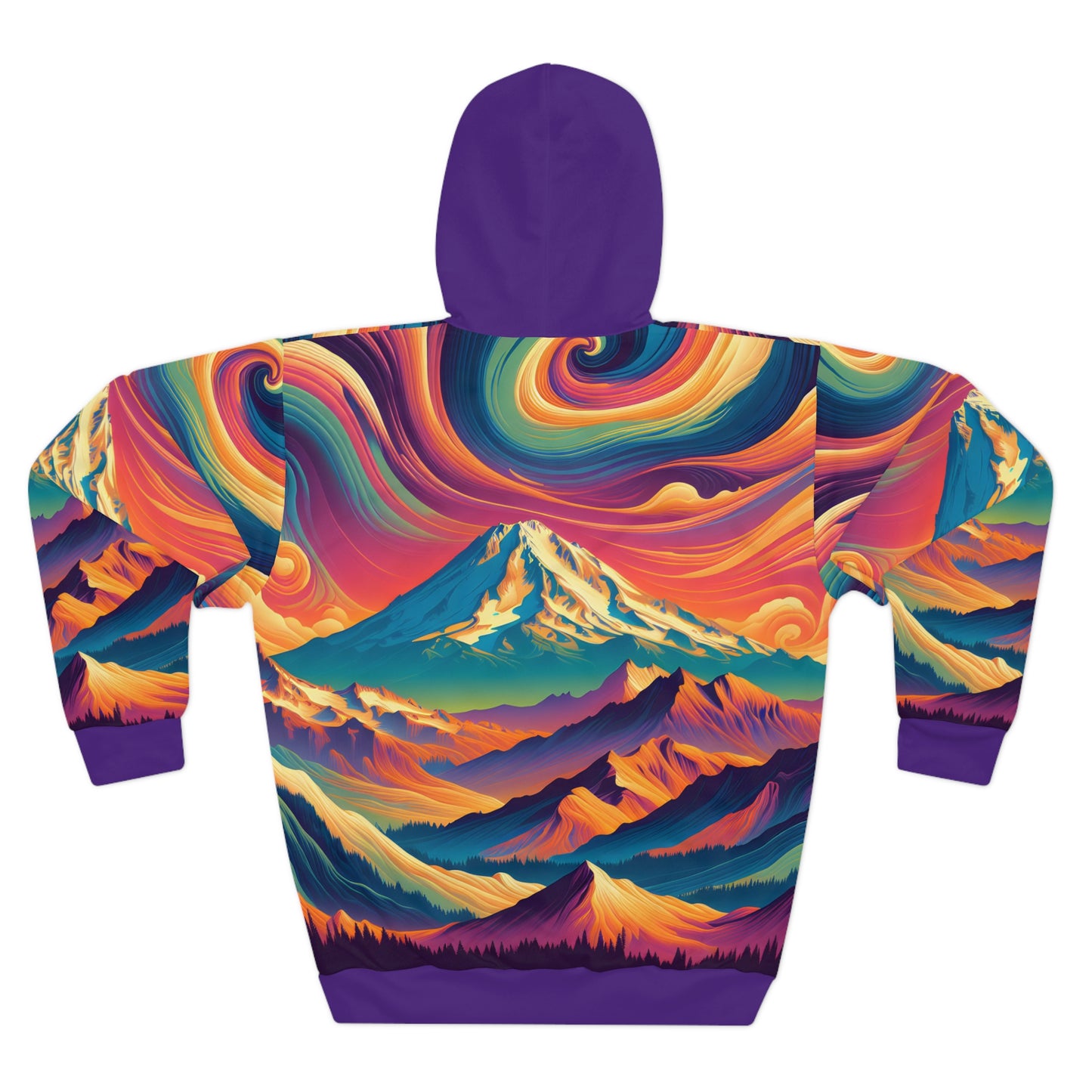 Mount Shasta All Over Print Pullover Hoodie Travel Graphic Outdoor Apparel