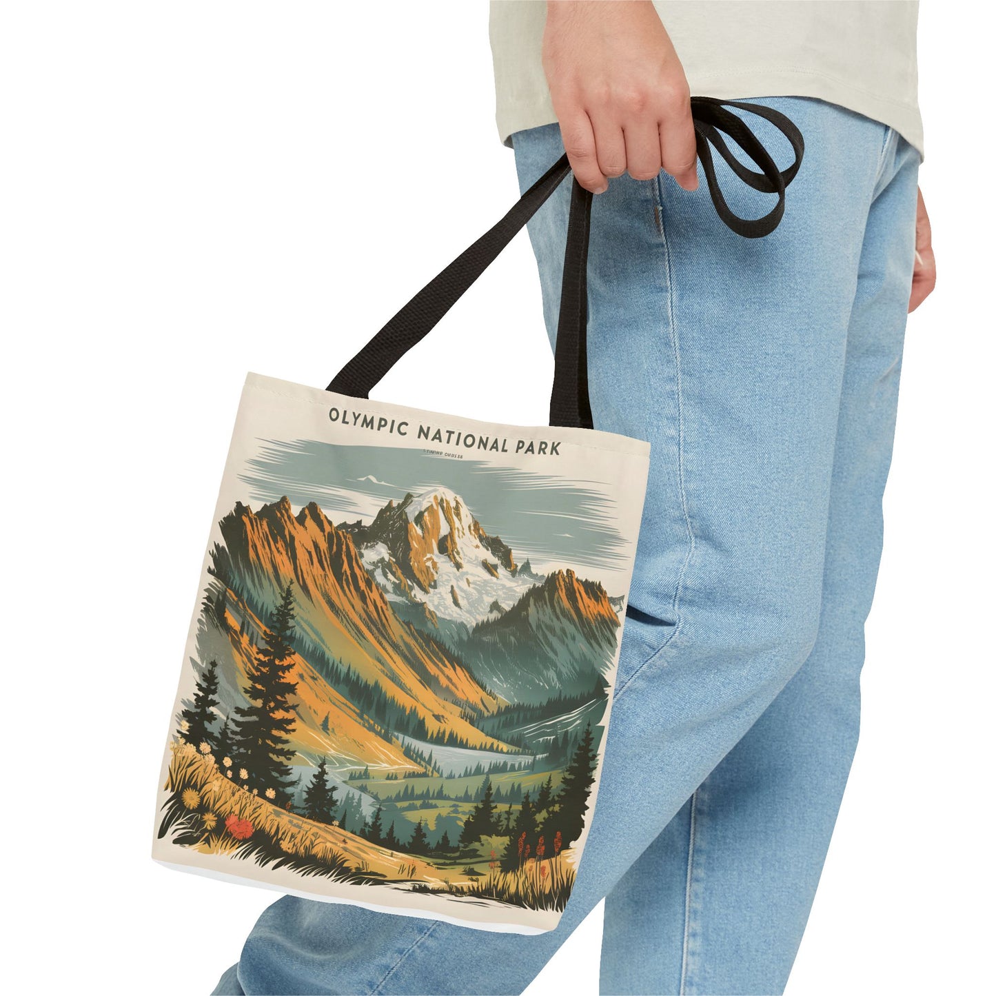 Olympic National Park Tote Bag Nature Scene All Over Print Eco Friendly Apparel