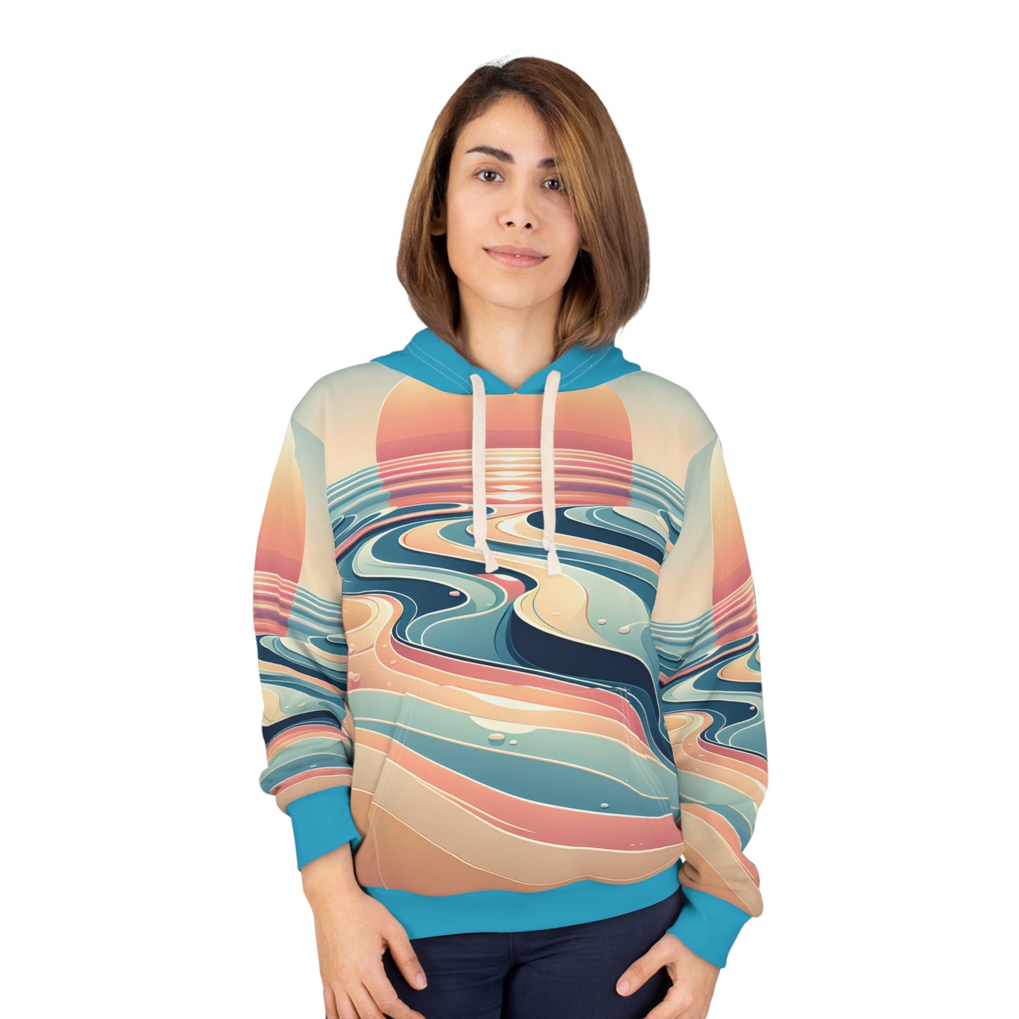 Waikiki Sunset All-Over Print Hoodie Travel Outdoor Apparel Unisex Fashion