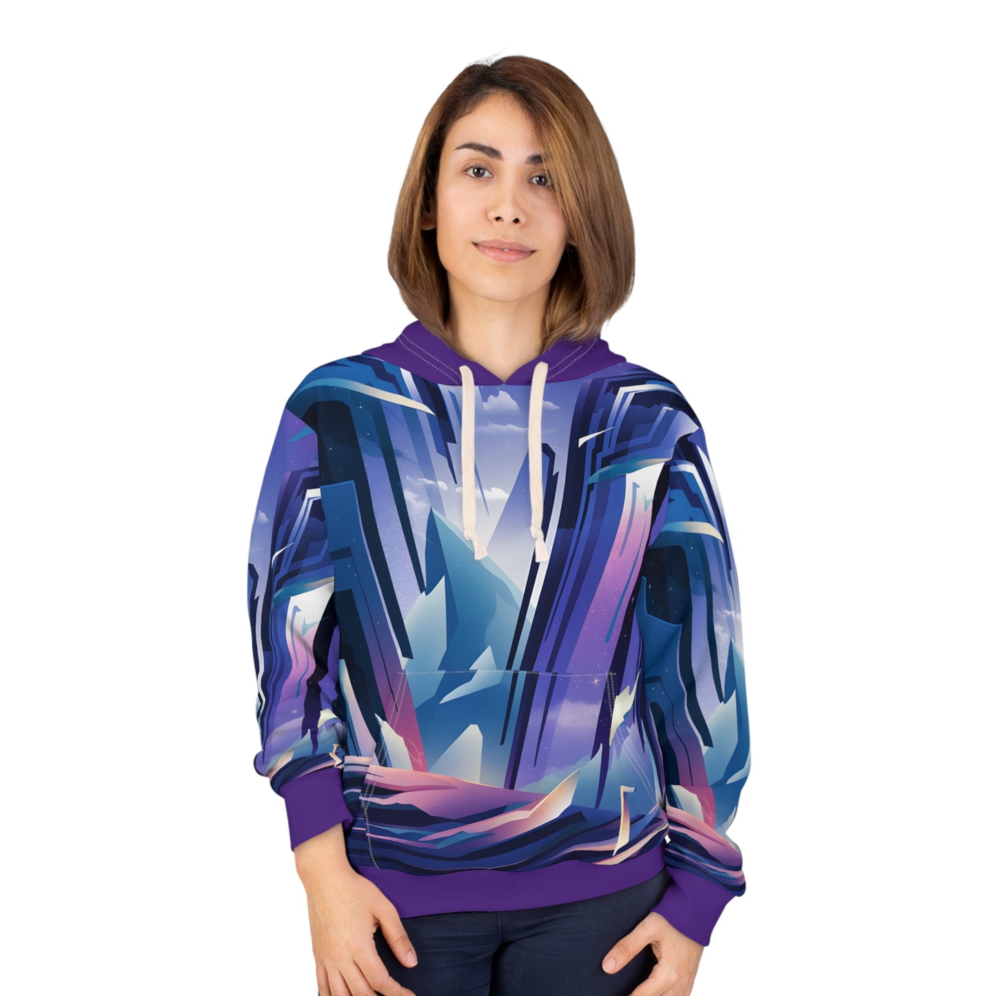 Celestial Crags All Over Print Pullover Hoodie for Outdoor Adventure Lovers