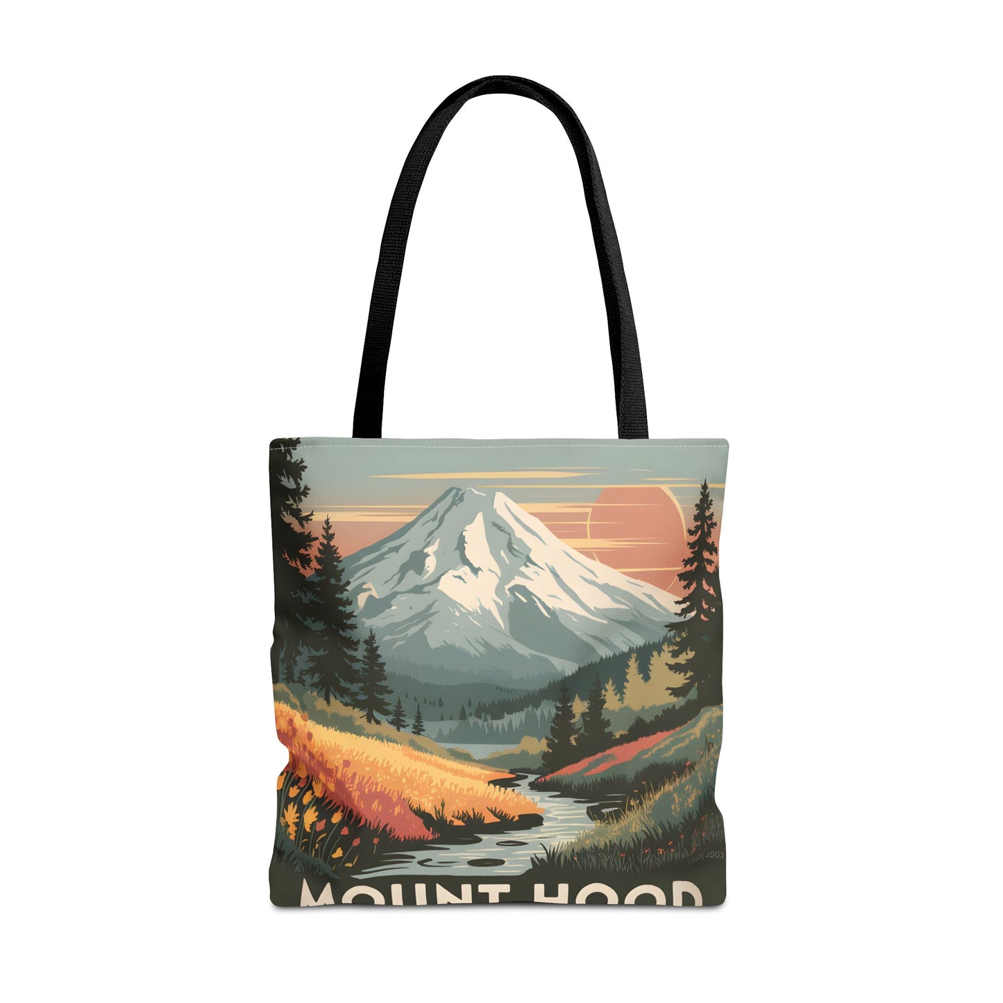 Mount Hood All Over Print Tote Bag Scenic Mountain Landscape Nature Lover Gift