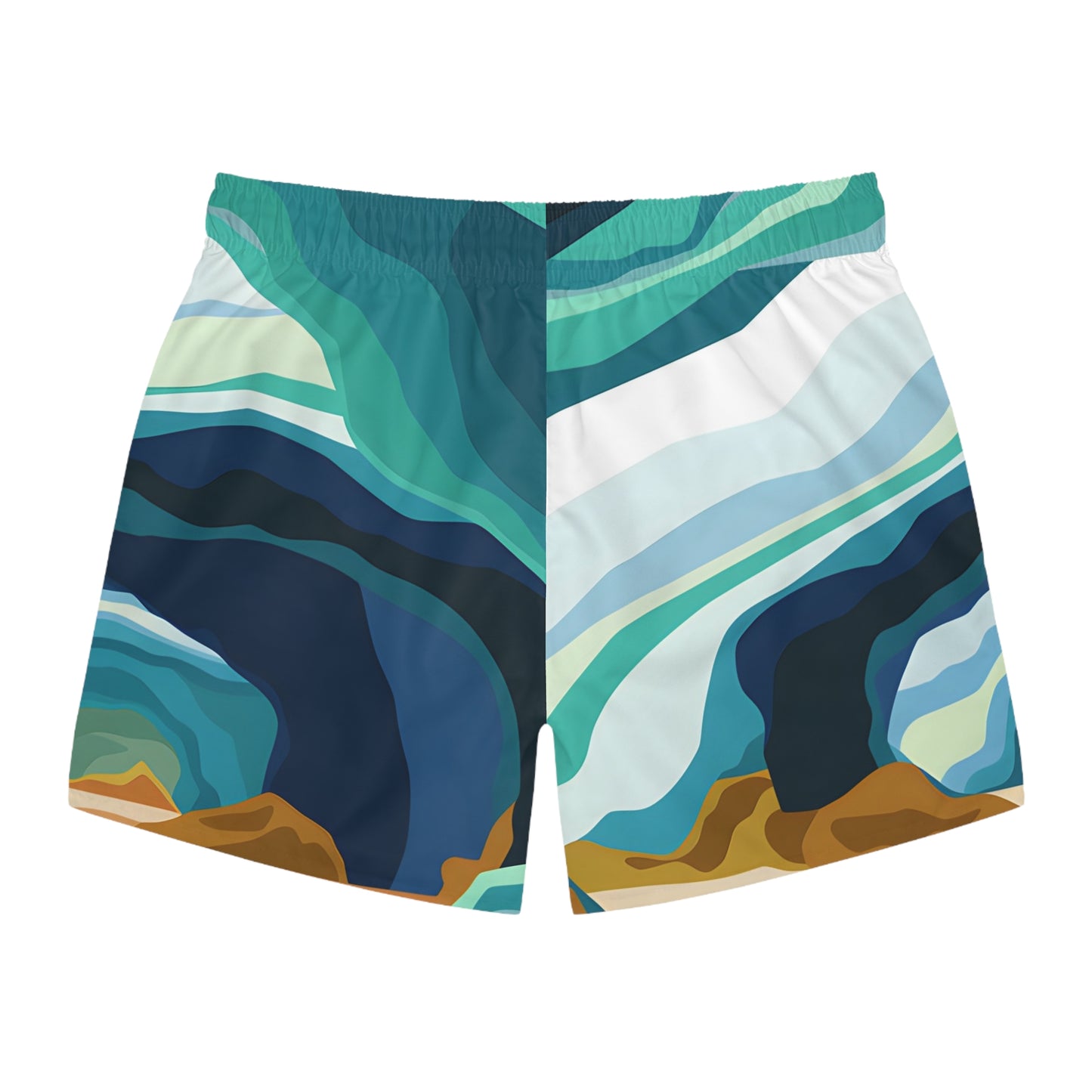 Ocean Caves Swim Trunks Men’s Beach Shorts Quick Dry Surf Boardshorts Retro