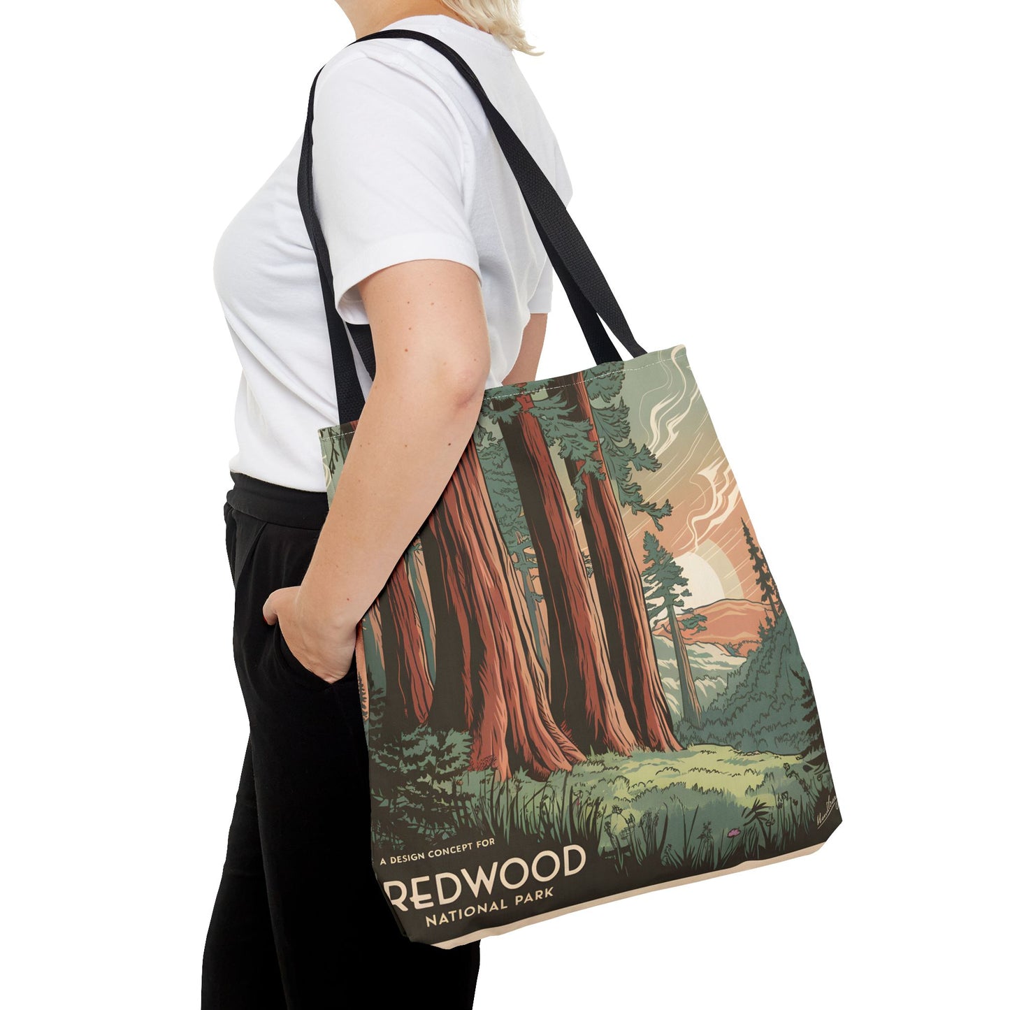 Redwood National Park All Over Print Tote Bag Eco Friendly Travel Accessory