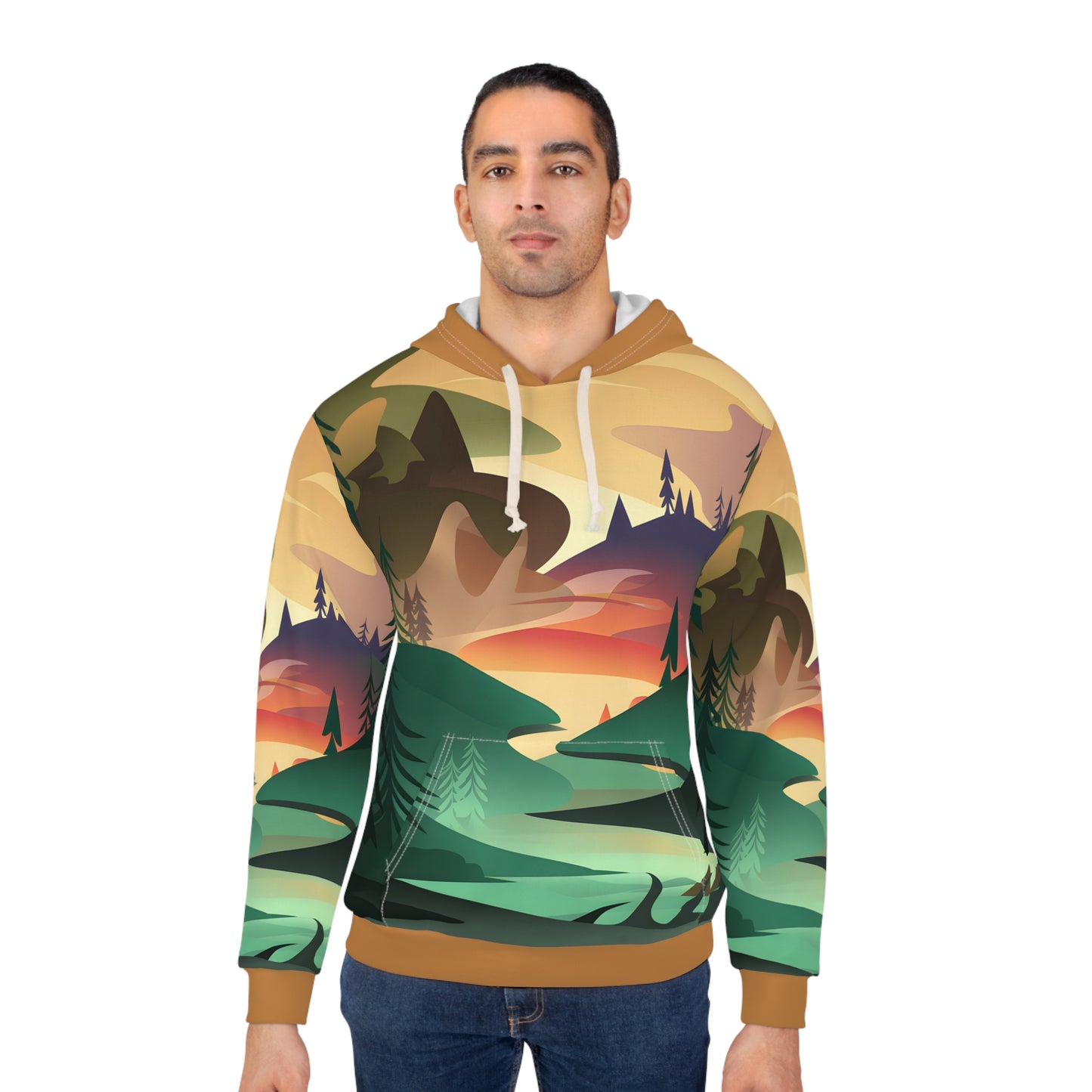 All Over Print Hoodie Twilight Embers Scenic Outdoor Adventure Apparel