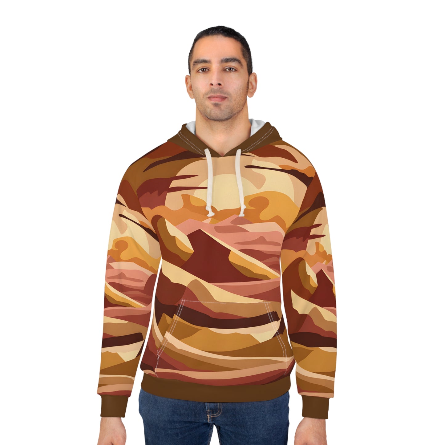 Desert Sunset All Over Print Hoodie Warm Cozy Travel Outdoor Apparel Unisex