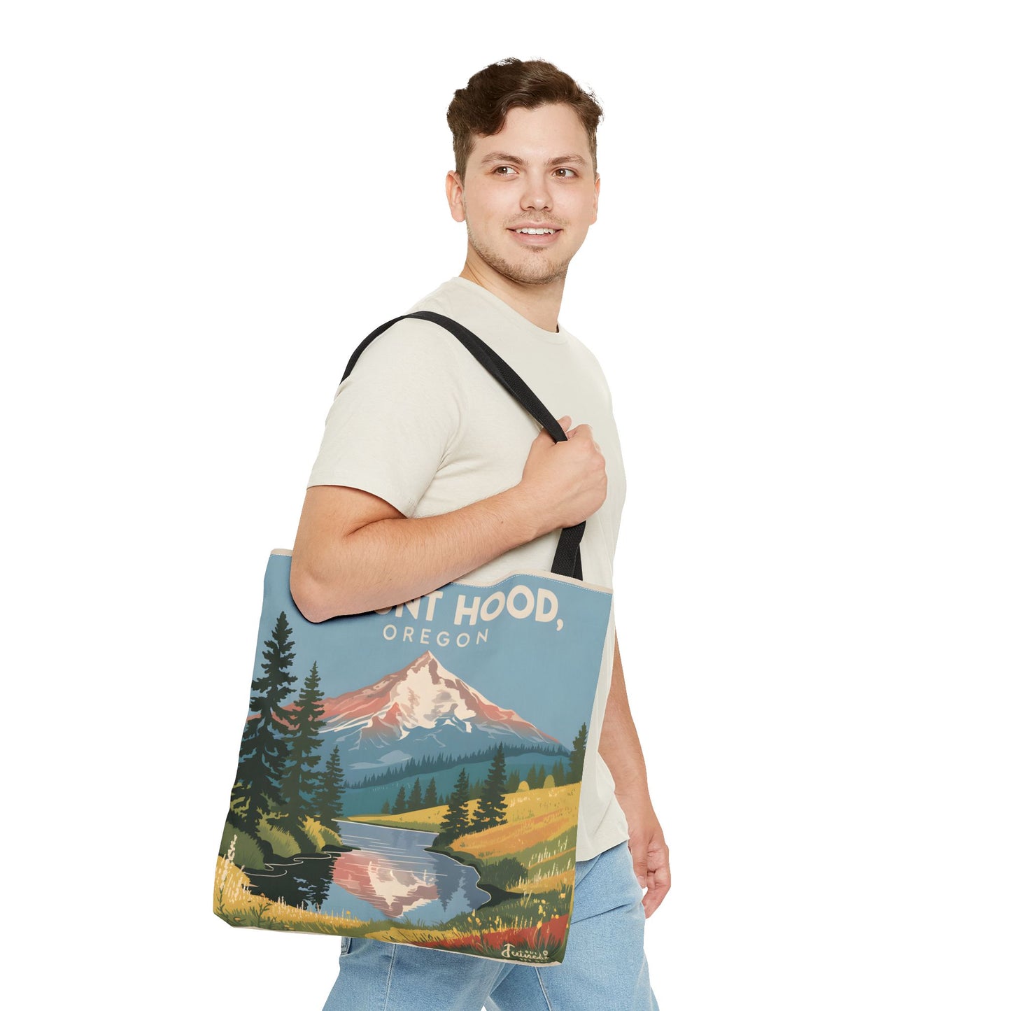 Mount Hood Oregon All Over Print Tote Bag Camping Nature Scene Outdoor Apparel