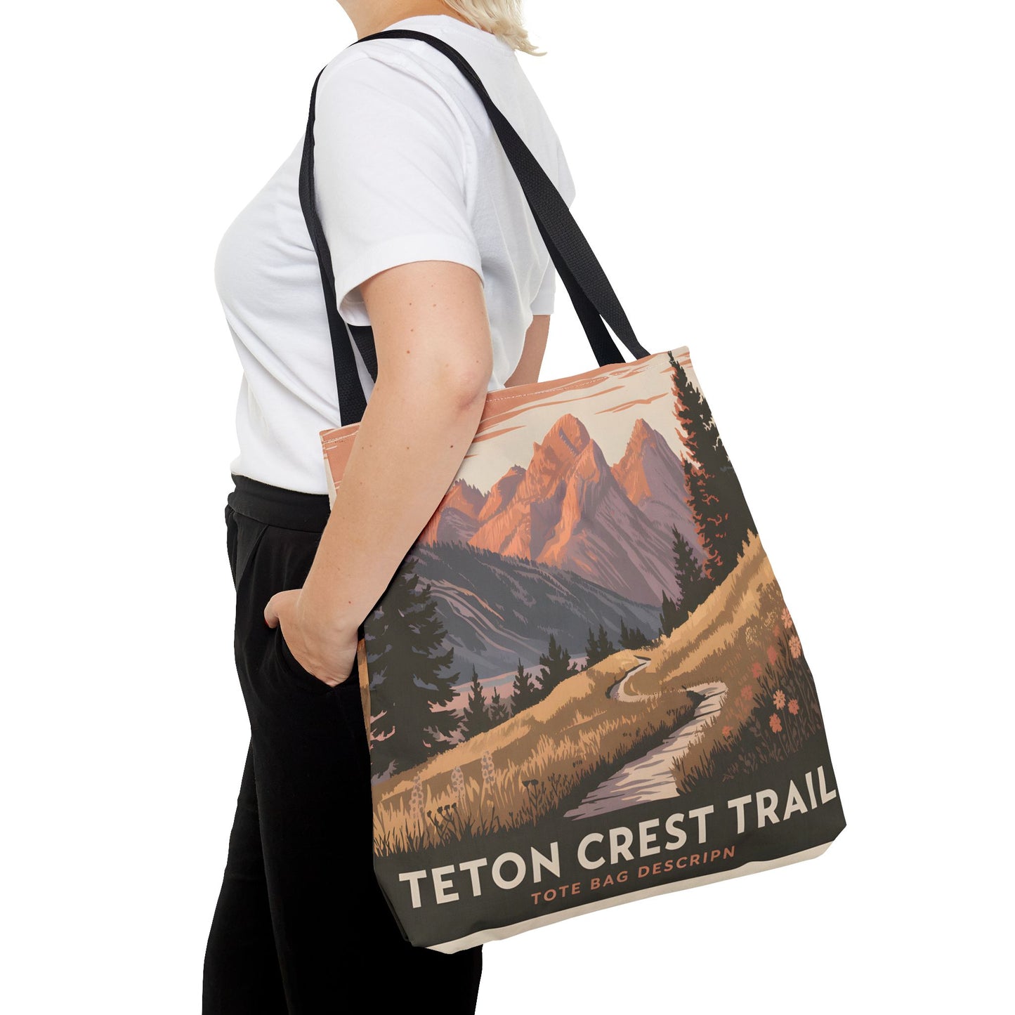 Teton Crest Trail Tote Bag All Over Print Scenic Mountain Hiking Nature Travel