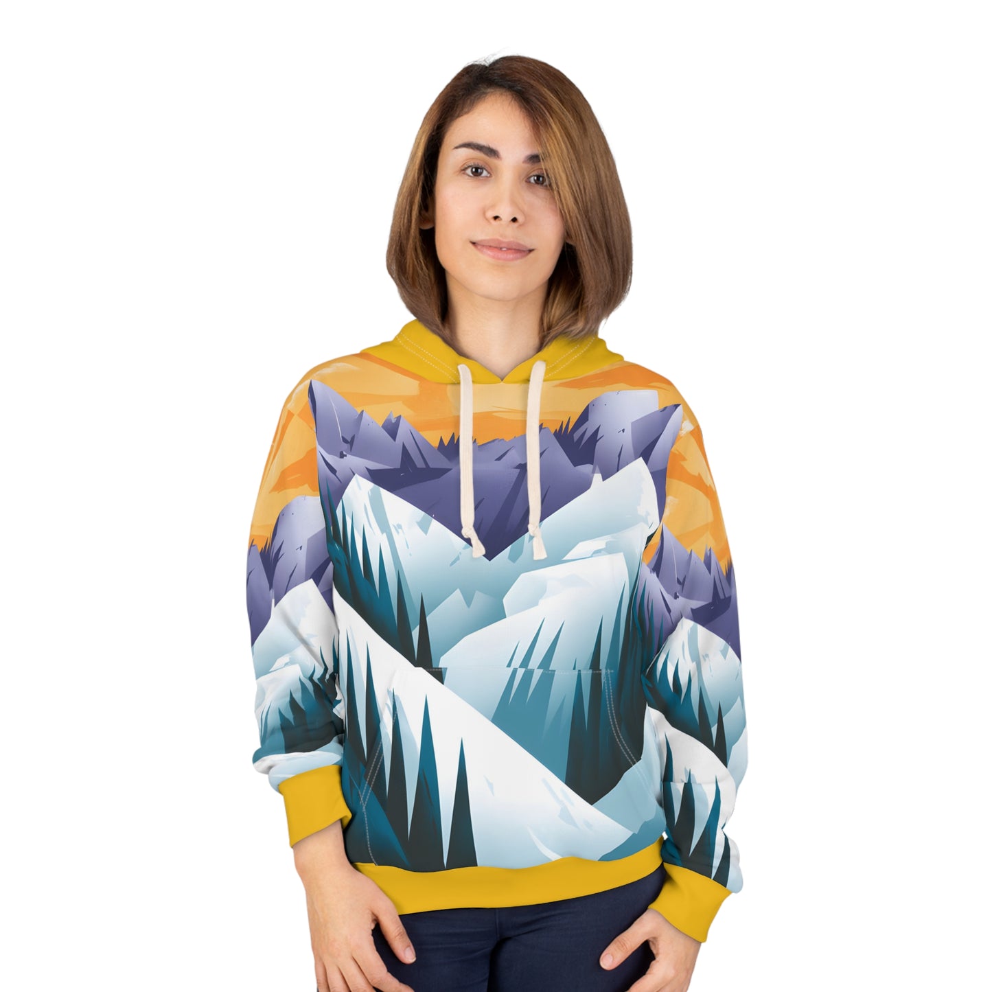 Snow Peaks All Over Print Pullover Hoodie Nature Adventure Apparel Outdoor Style