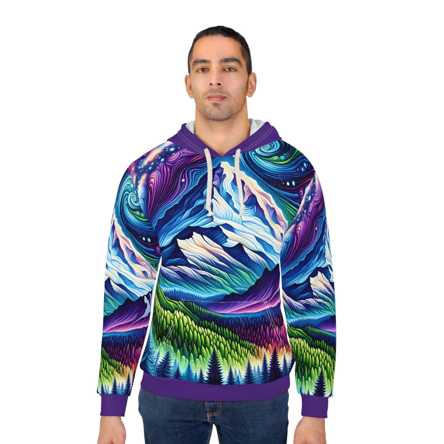 Mount Adams Hoodie All Over Print Nature Artwork Outdoor Apparel Casual Wear