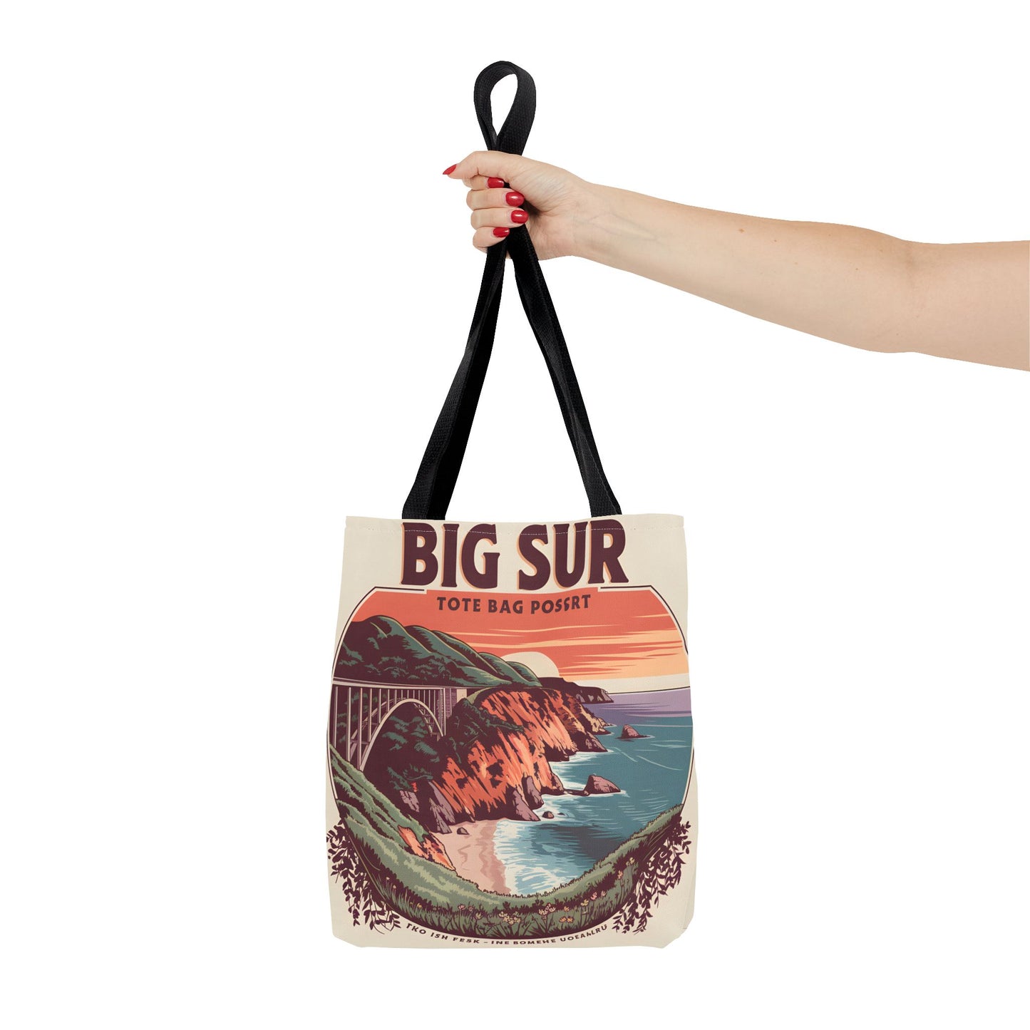 Big Sur Scenic Tote Bag Coastal Landscape Eco-Friendly All Over Print Apparel