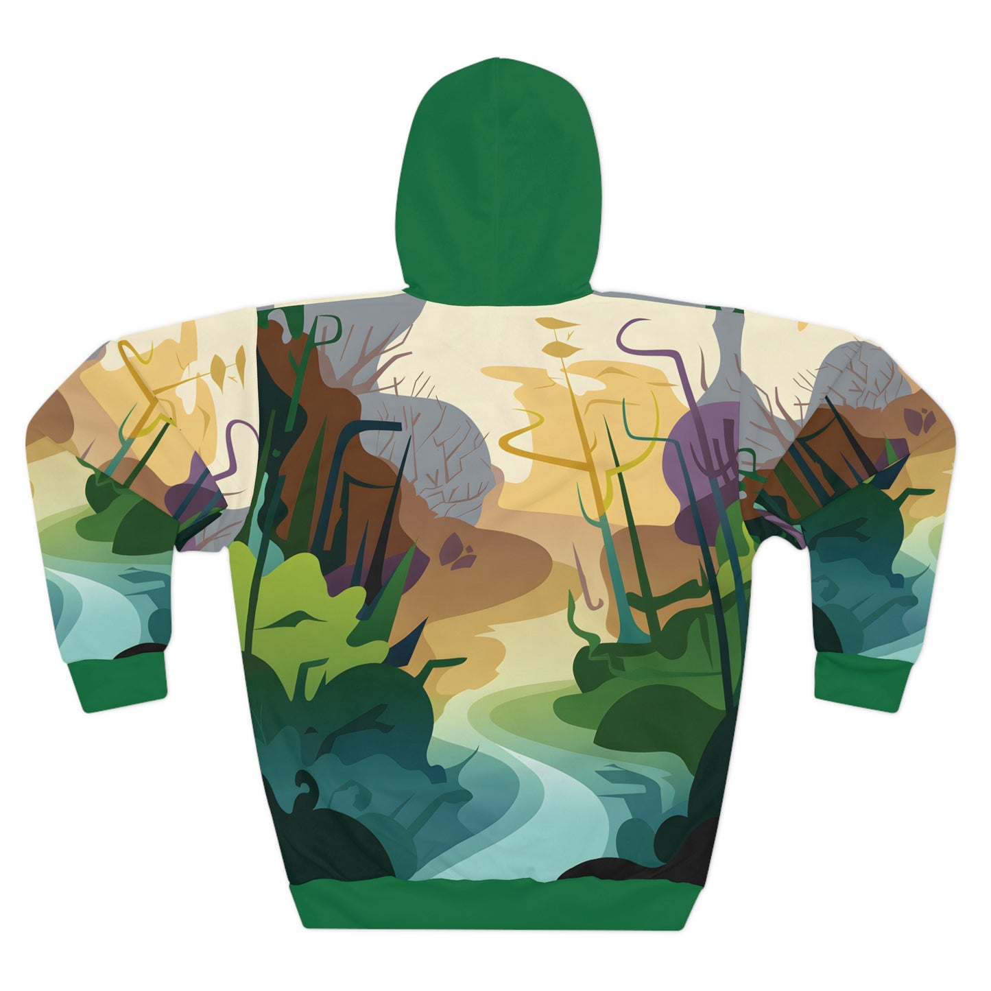 Lush Divide Hoodie All Over Print Forest Nature Graphic Pullover Outdoor Hiking