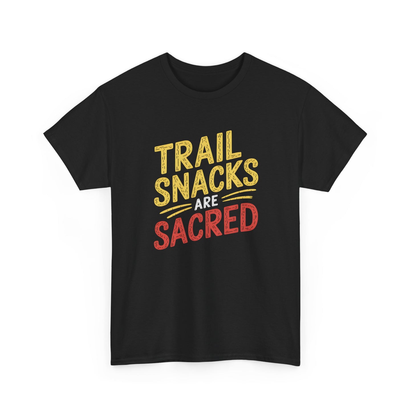 Trail Snacks Are Sacred Hiking Adventure T Shirt Short Sleeve Casual Apparel