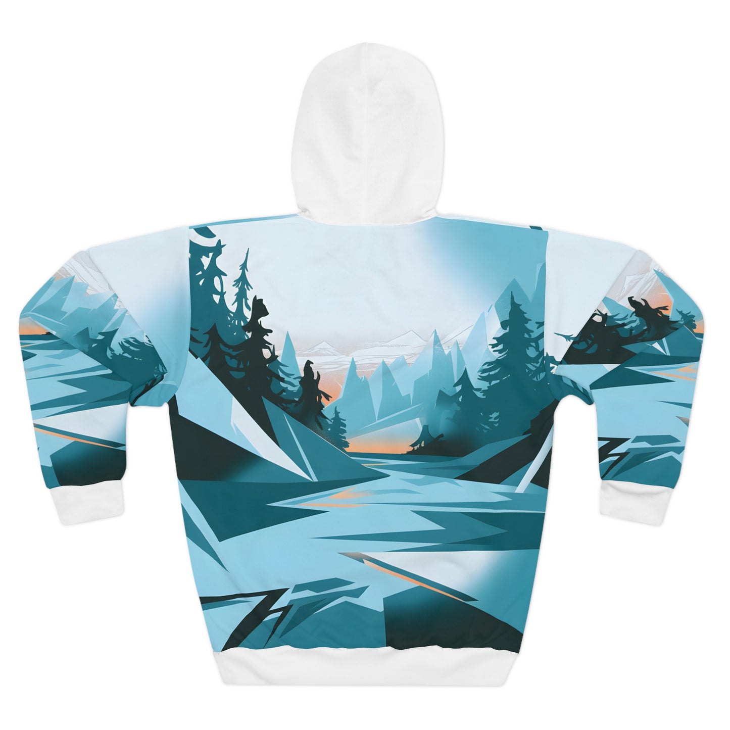 Frozen Pulse Nature Inspired All-Over Print Hoodie Design Outdoor Apparel Wear