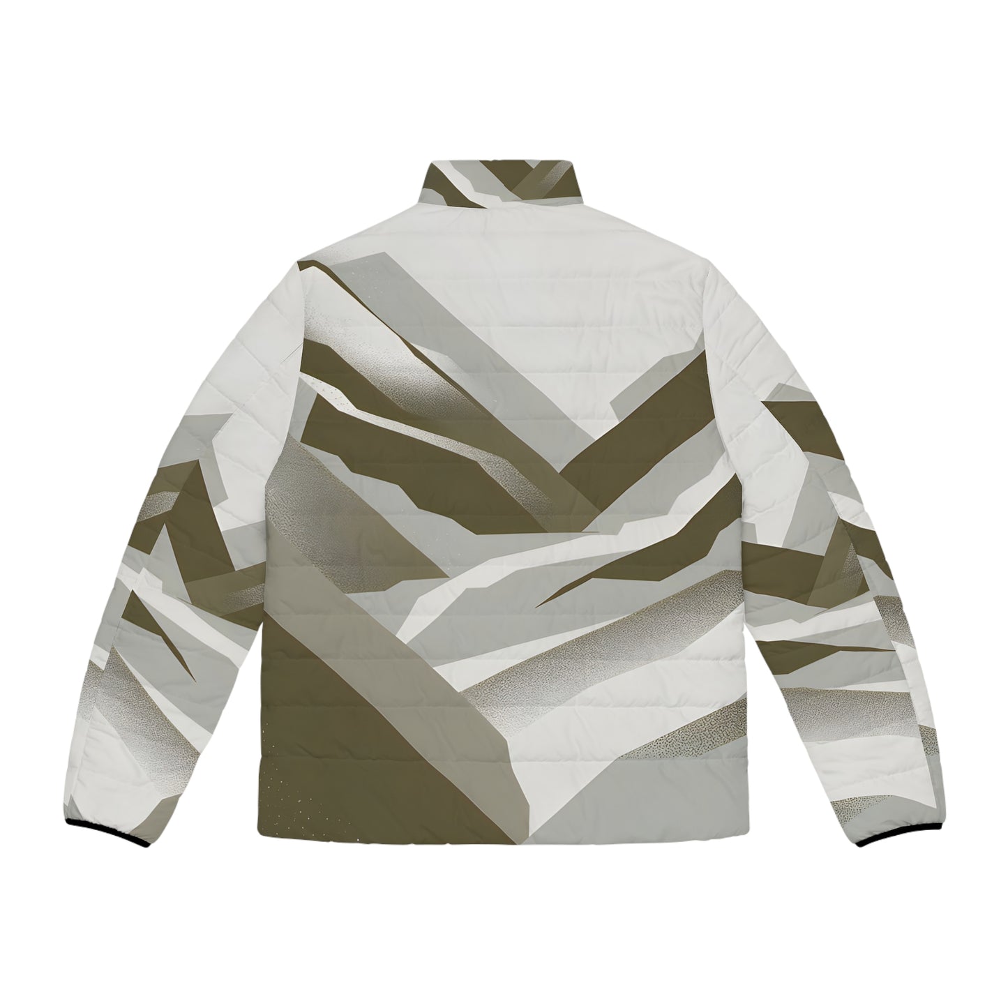 Muted Divide Puffer Jacket Outdoor Winter Wear Stylish All-Over Print