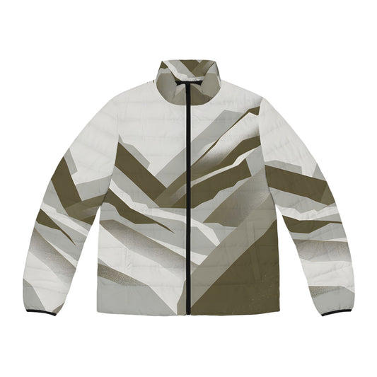 Muted Divide Puffer Jacket Outdoor Winter Wear Stylish All-Over Print