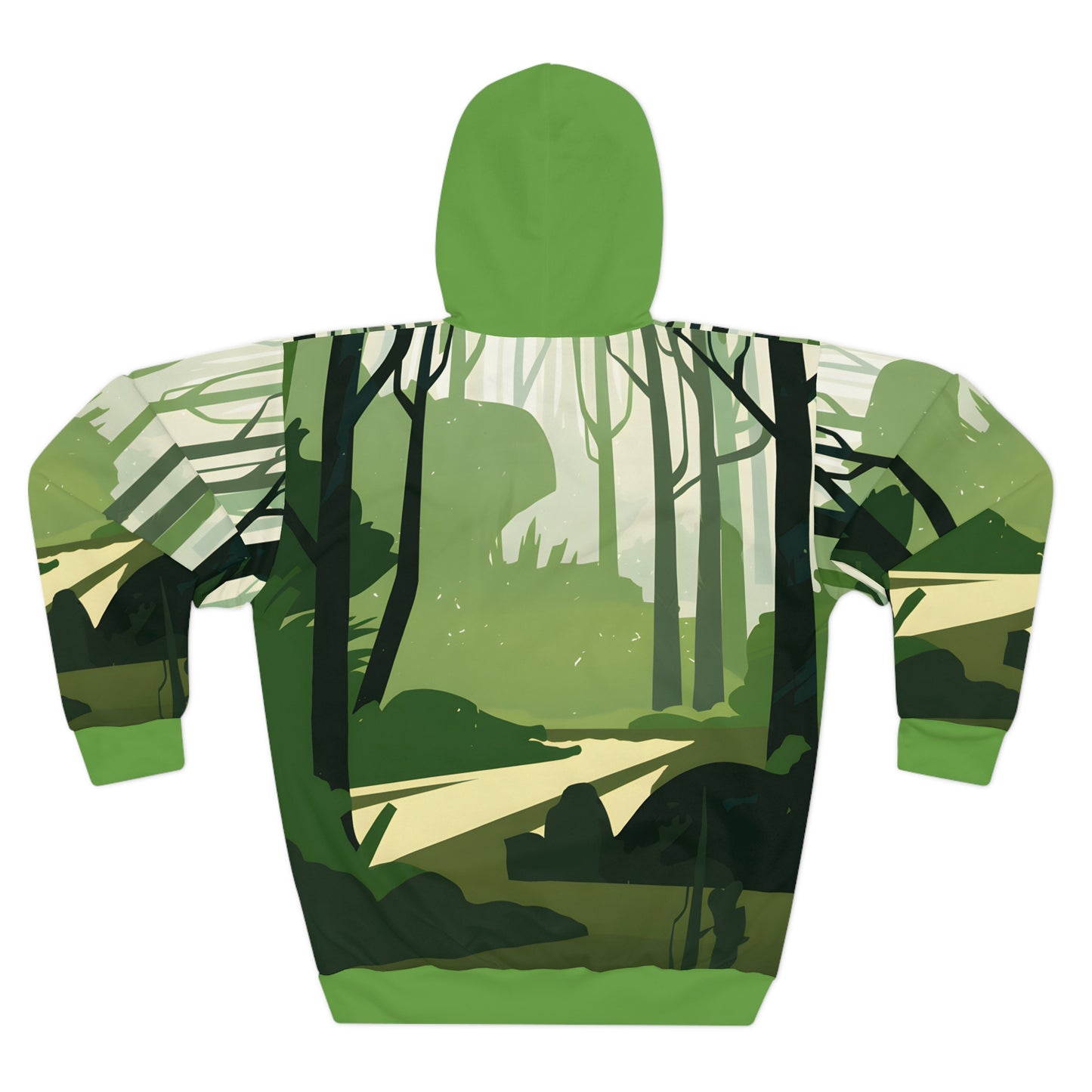 Minimal Forest All Over Print Pullover Hoodie Casual Wear Outdoor Adventures