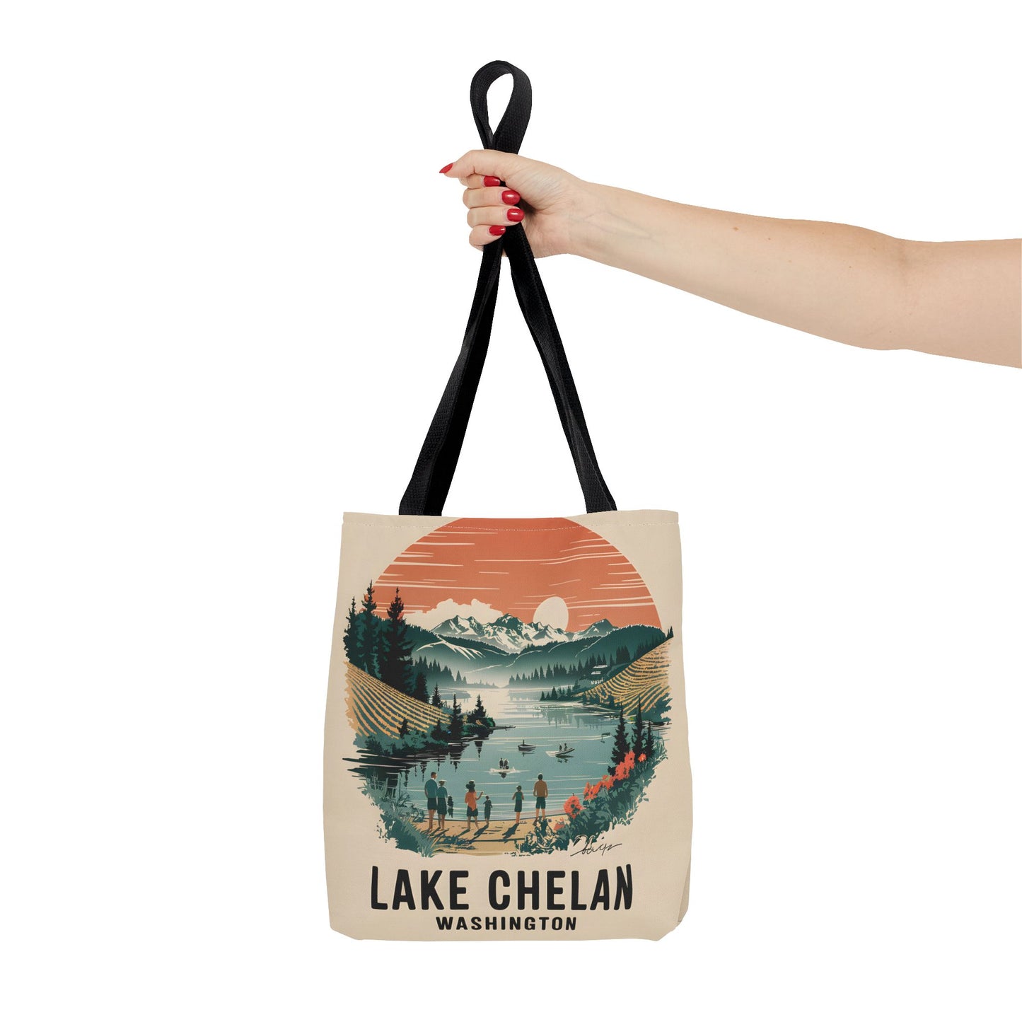 Lake Chelan Washington Scenic Tote Bag All Over Print Outdoor Adventure