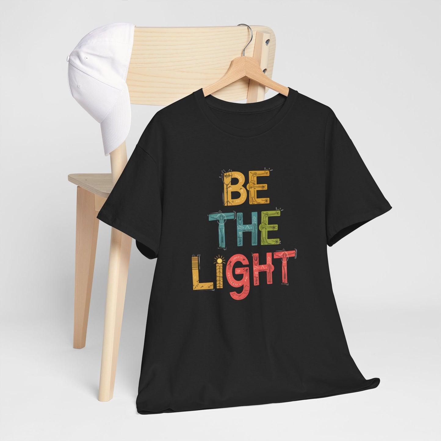 Be The Light Inspirational Graphic Short Sleeve T-Shirt Unisex Casual Wear