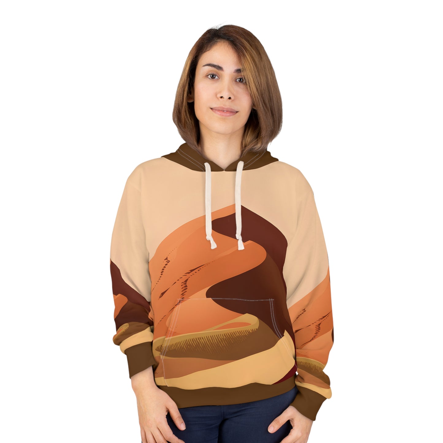 Radiant Dunes All-Over Print Pullover Hoodie Outdoor Adventure Travel Apparel