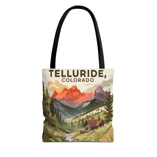 Telluride Colorado Tote Bag All Over Print Mountain Art Landscape Eco Friendly