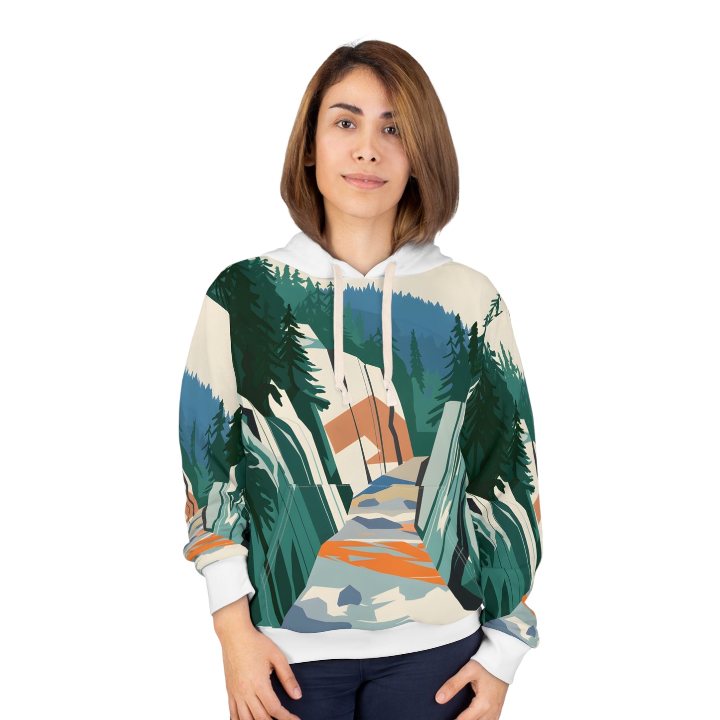 Cobalt Gorge All Over Print Pullover Hoodie Outdoor Travel Apparel Casual Unisex