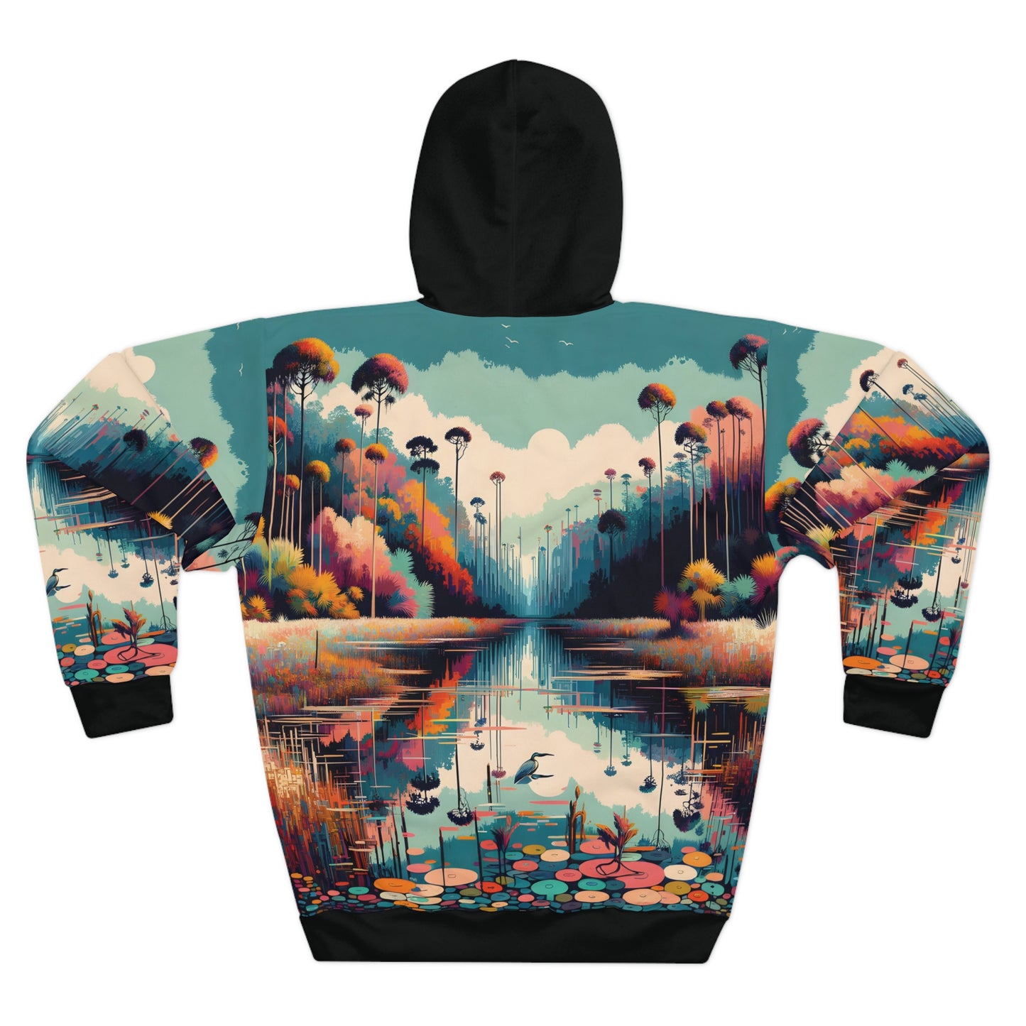 Everglades Hoodie All Over Print Pullover Swamp Nature Landscape Forest Scene