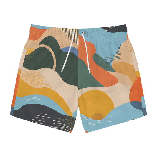 Baja Swell Men's Swim Trunks Beach Ready and Stylish Quick Dry Summer Surf