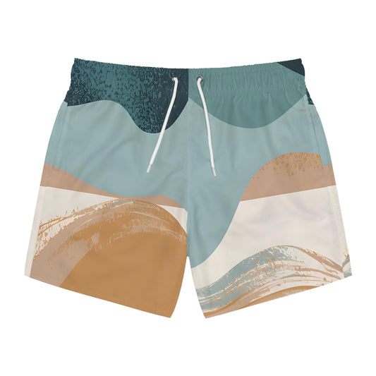 Mens Seaglass Coast Swim Trunks Beach Shorts Summer Swimwear Style Quick Dry