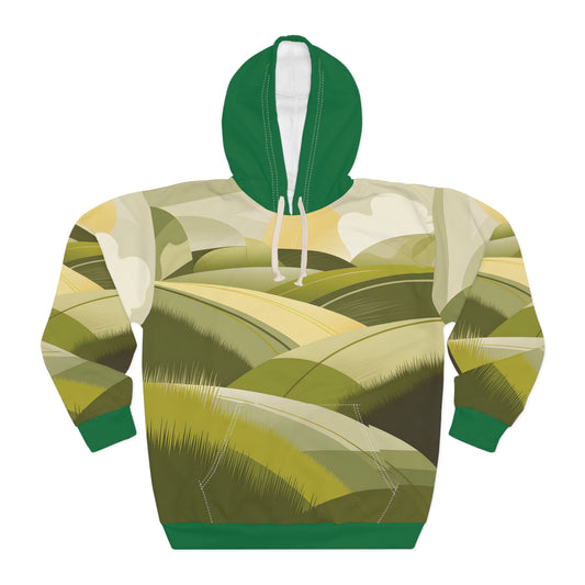 Rolling Hills Nature Design All Over Print Hoodie Outdoor Apparel Travel Wear