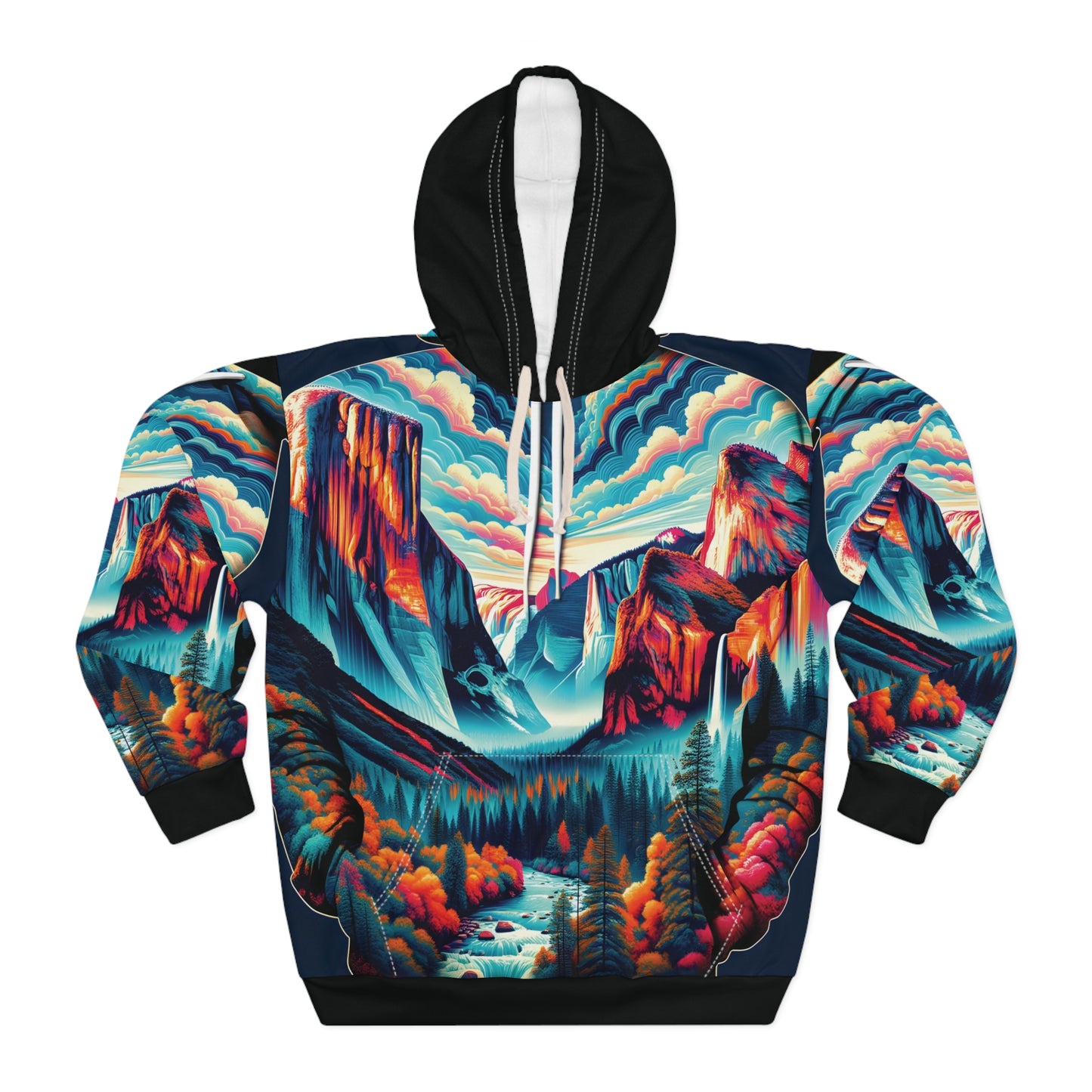 Yosemite Valley National Park All Over Print Hoodie Outdoors Adventure Apparel