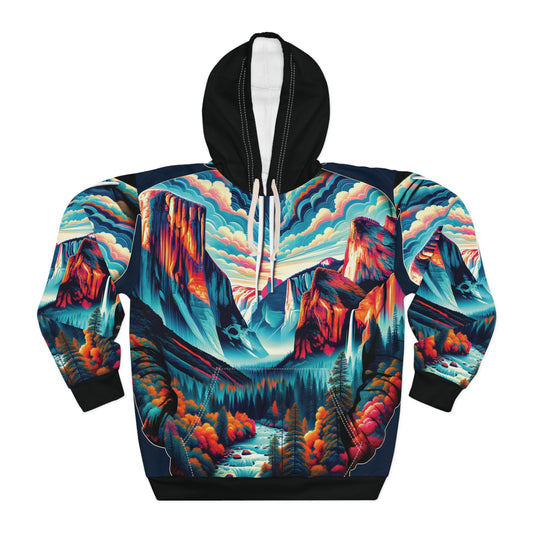 Yosemite Valley National Park All Over Print Hoodie Outdoors Adventure Apparel