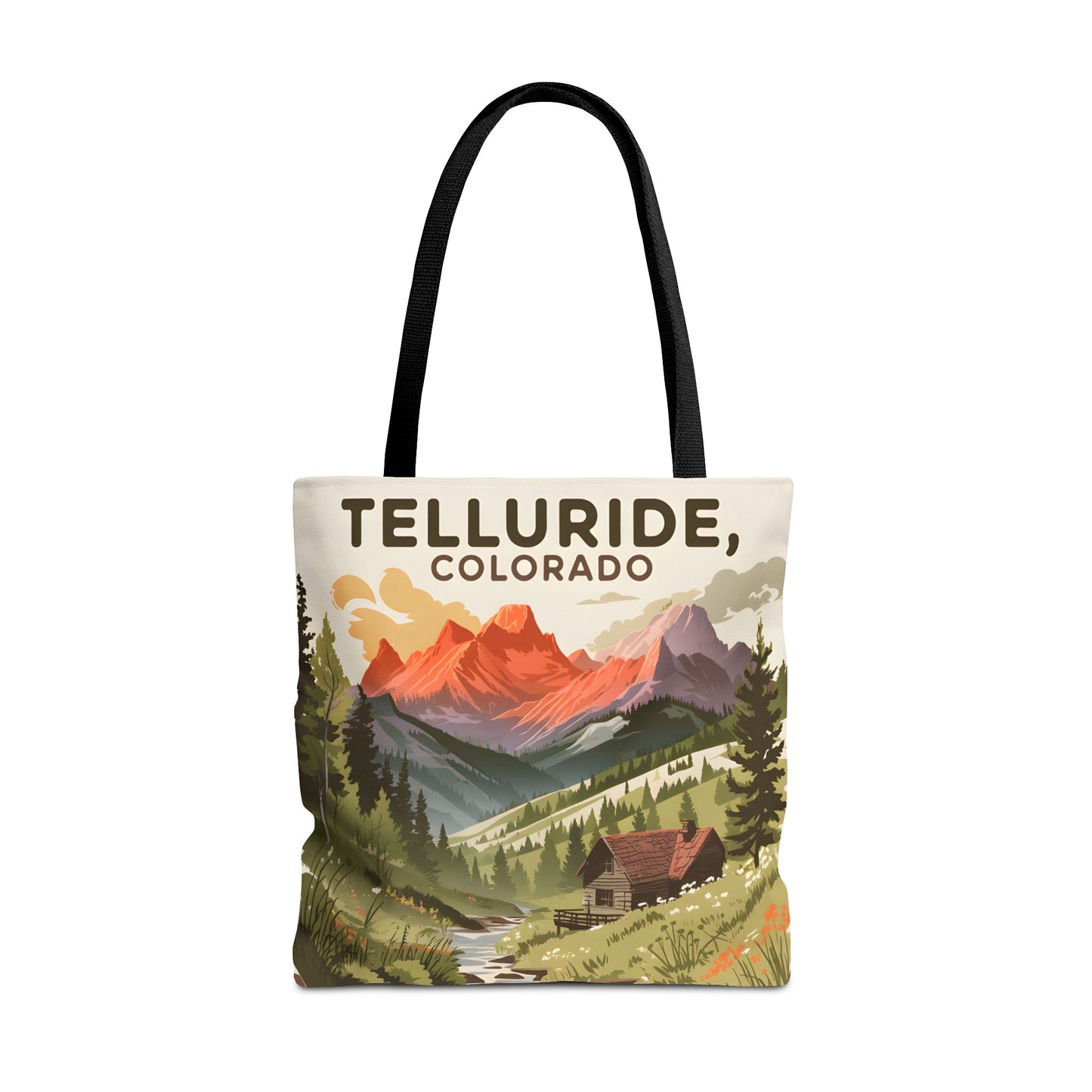 Telluride Colorado Tote Bag All Over Print Mountain Art Landscape Eco Friendly