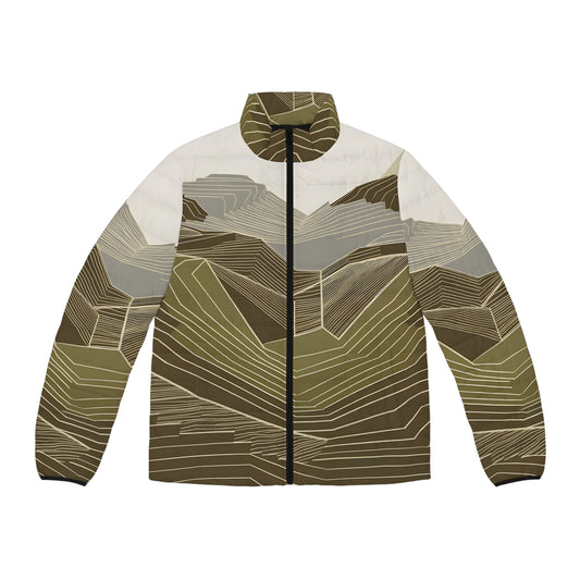 Terrain Inspired Unique Design Puffer Jacket for Outdoor Adventures Warmth Coat