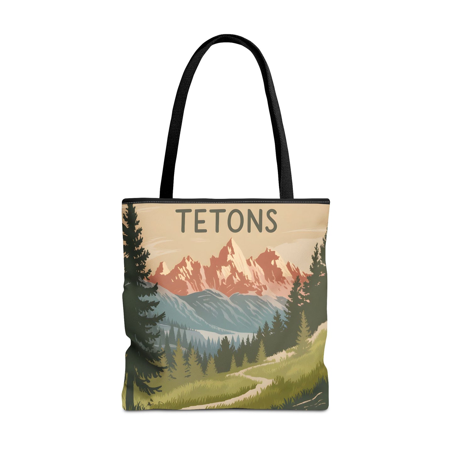 Tetons All Over Print Tote Bag Mountain Landscape Nature Eco-Friendly Apparel