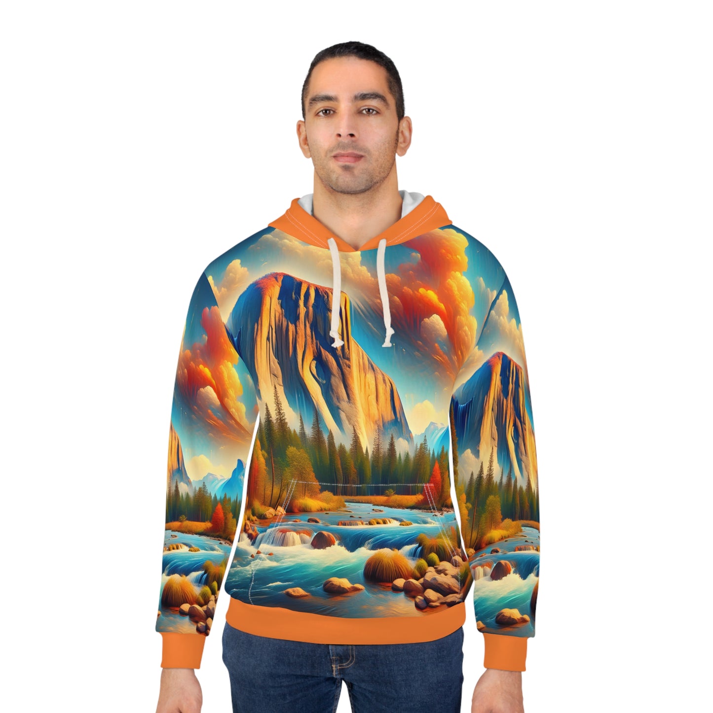 El Capitan 'The Nose' Hoodie All-Over Print Artistic Climbing Adventure Pullover