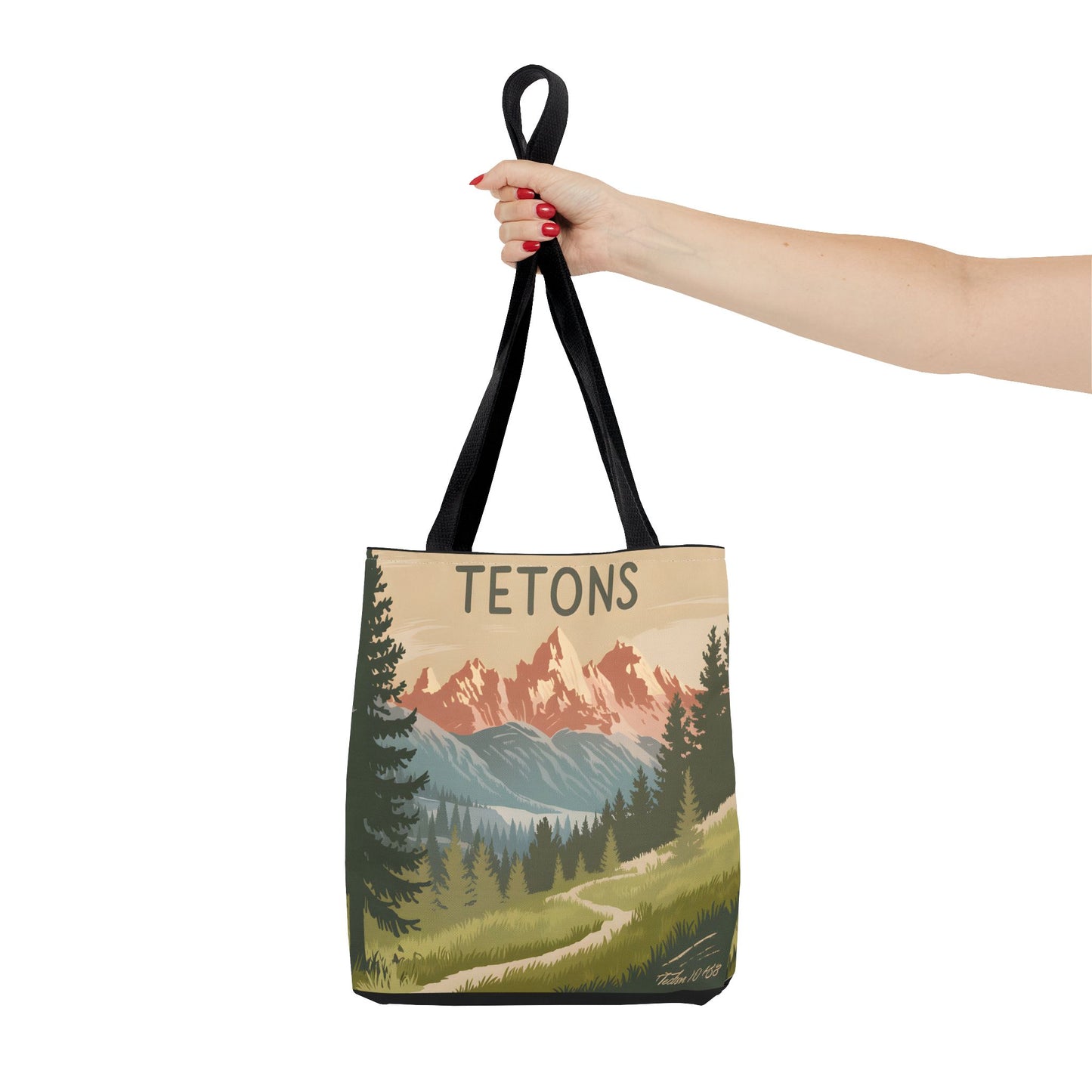 Tetons All Over Print Tote Bag Mountain Landscape Nature Eco-Friendly Apparel