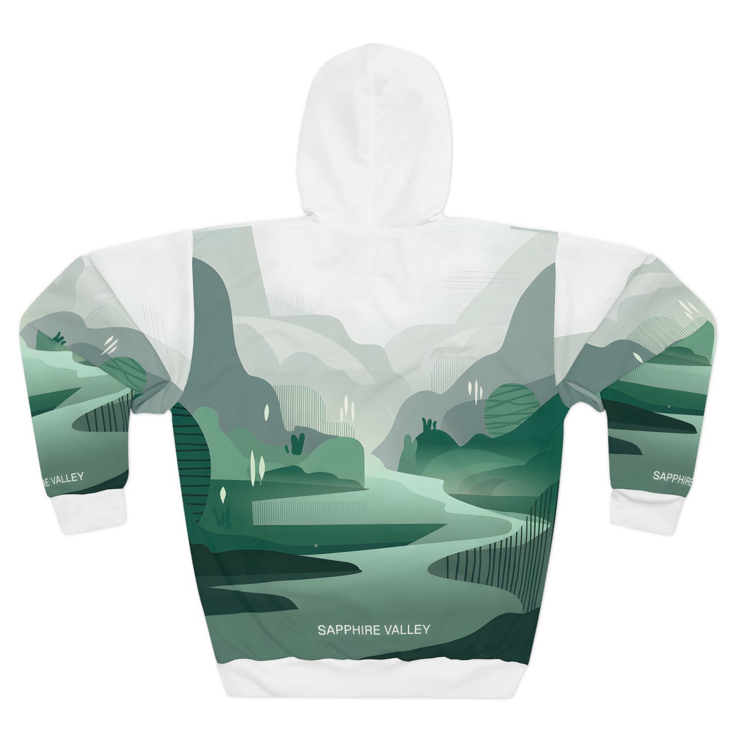 Sapphire Valley All-Over Print Hoodie Outdoor Adventure Apparel Travel Gear