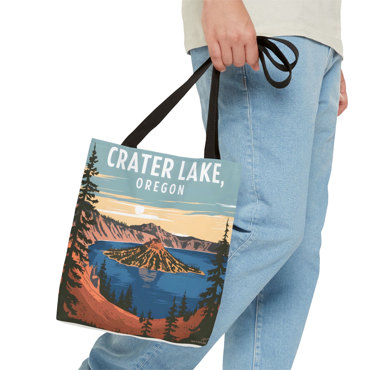Crater Lake Oregon All Over Print Tote Bag Nature Graphic Landscape Apparel