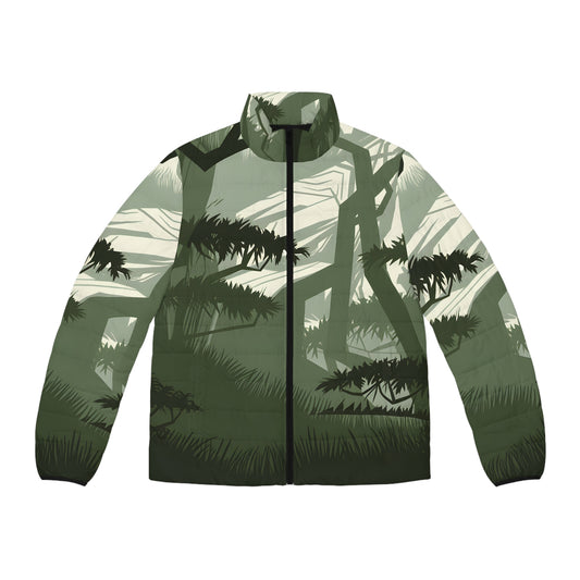 Nature Whisper Men's Jacket, Outdoor Travel Wear, All Over Print Puffer,