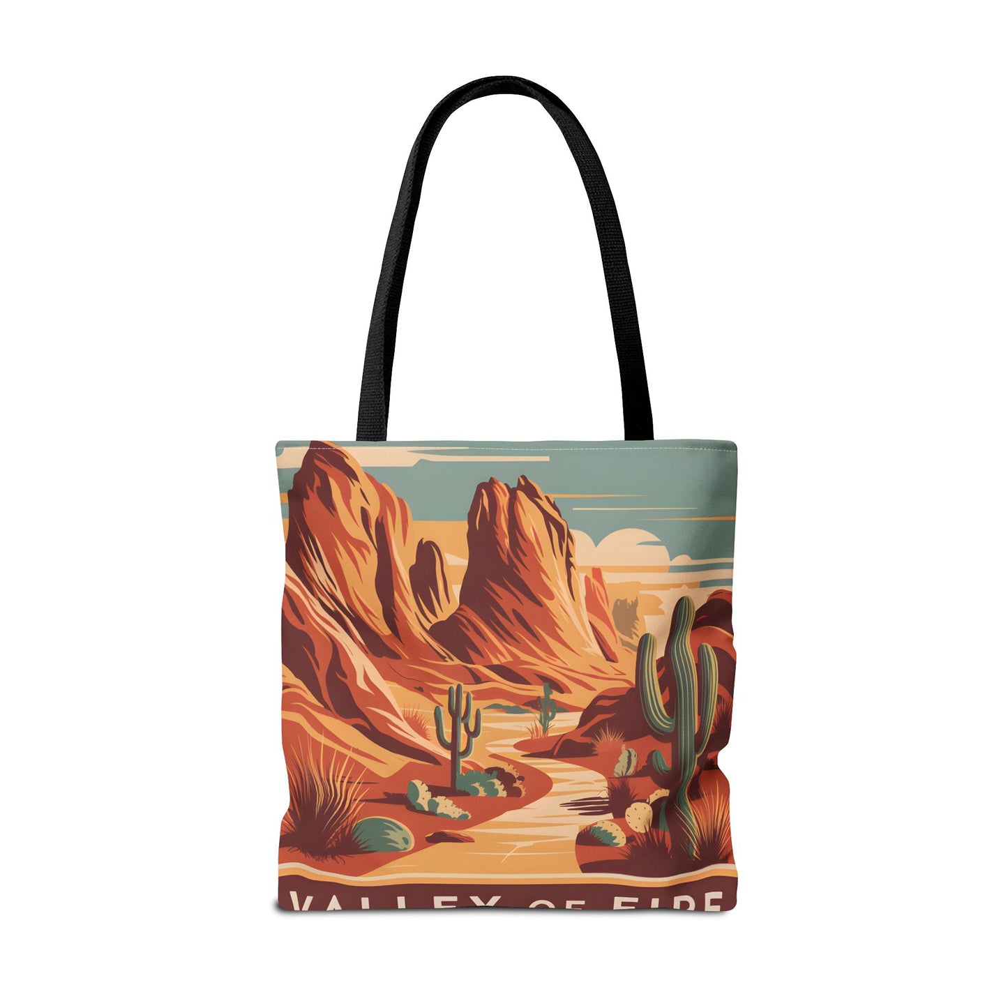 Valley of Fire All Over Print Tote Bag Desert Landscape Cactus Eco-Friendly