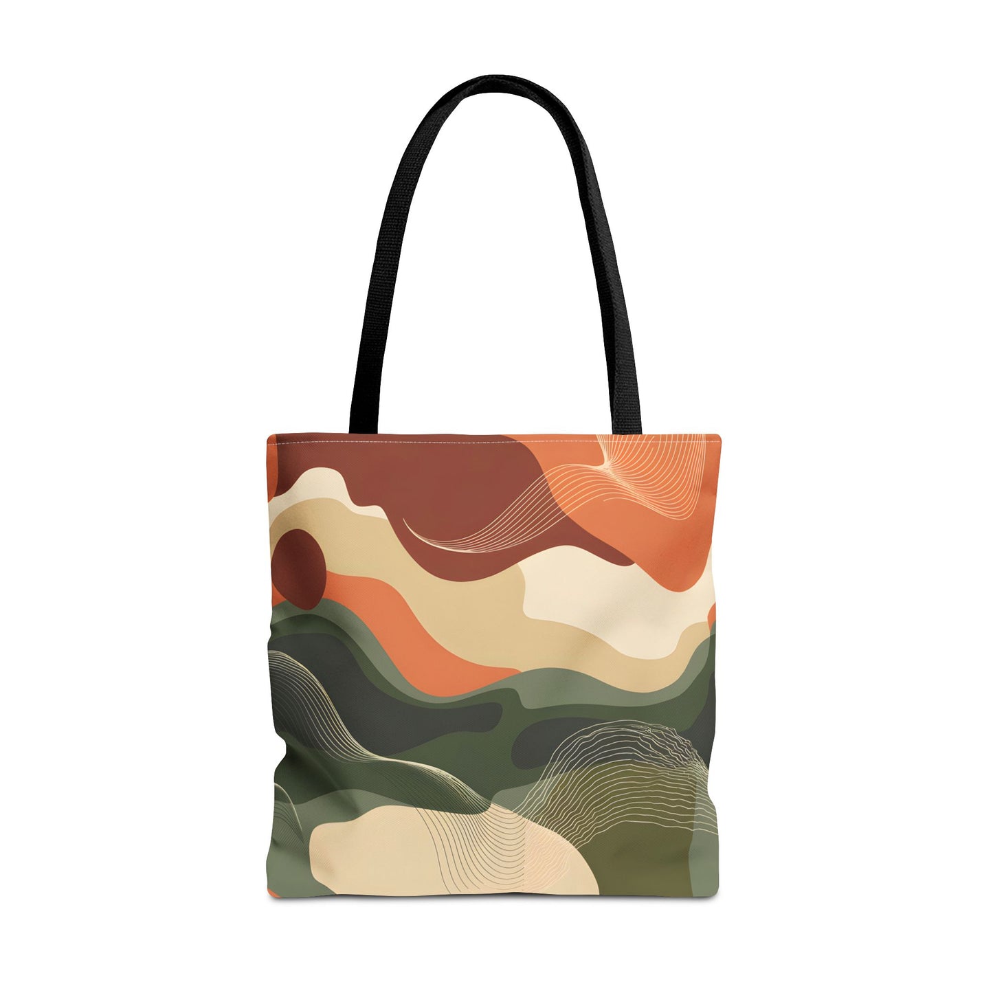 Earthline Tote Bag Abstract Canvas Eco Shopper Reusable Stylish Nature Handbag