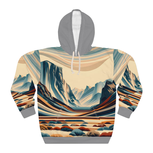 El Capitan Yosemite Hoodie – Retro All-Over Print Scenic Adventure Pullover