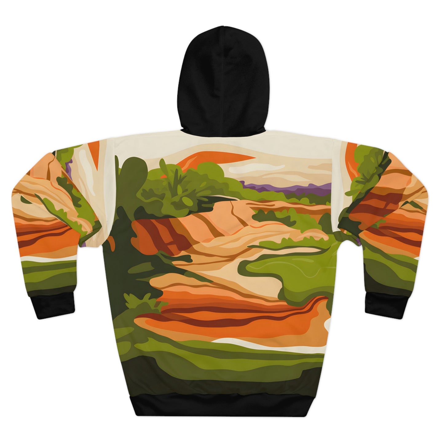 Lush Mesa Art All-Over Print Hoodie Outdoor Travel Apparel for Adventurers Wear