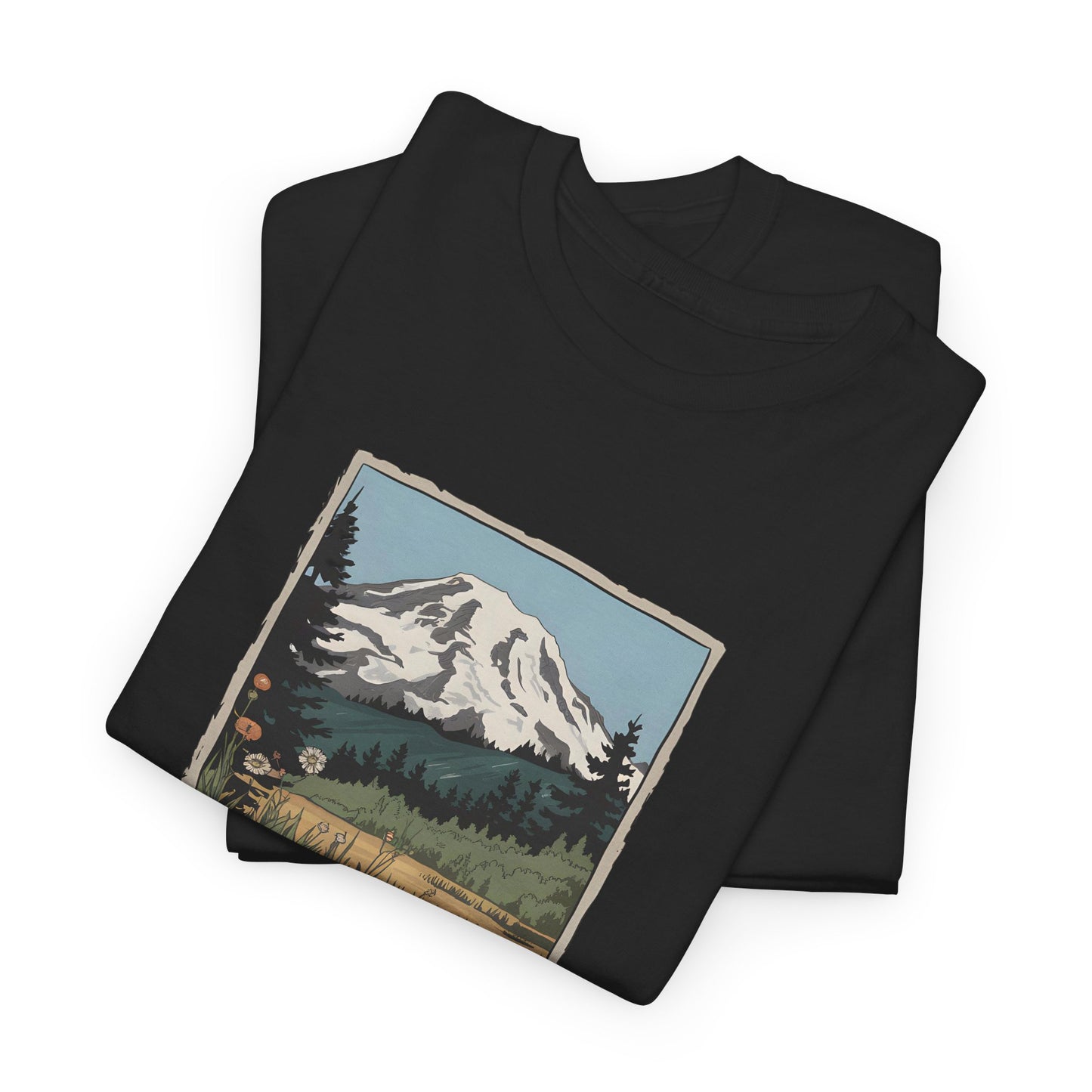 Mount Rainier T-Shirt Washington Vintage Graphic Tee Mountain Nature Hiking Park