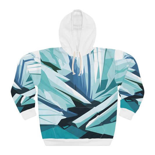Icefall Silence All-Over Print Pullover Hoodie Outdoor Apparel Travel Inspired