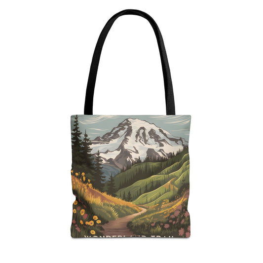 Wonderland Trail Mount Rainier Tote Bag All Over Print Outdoor Adventure Gift