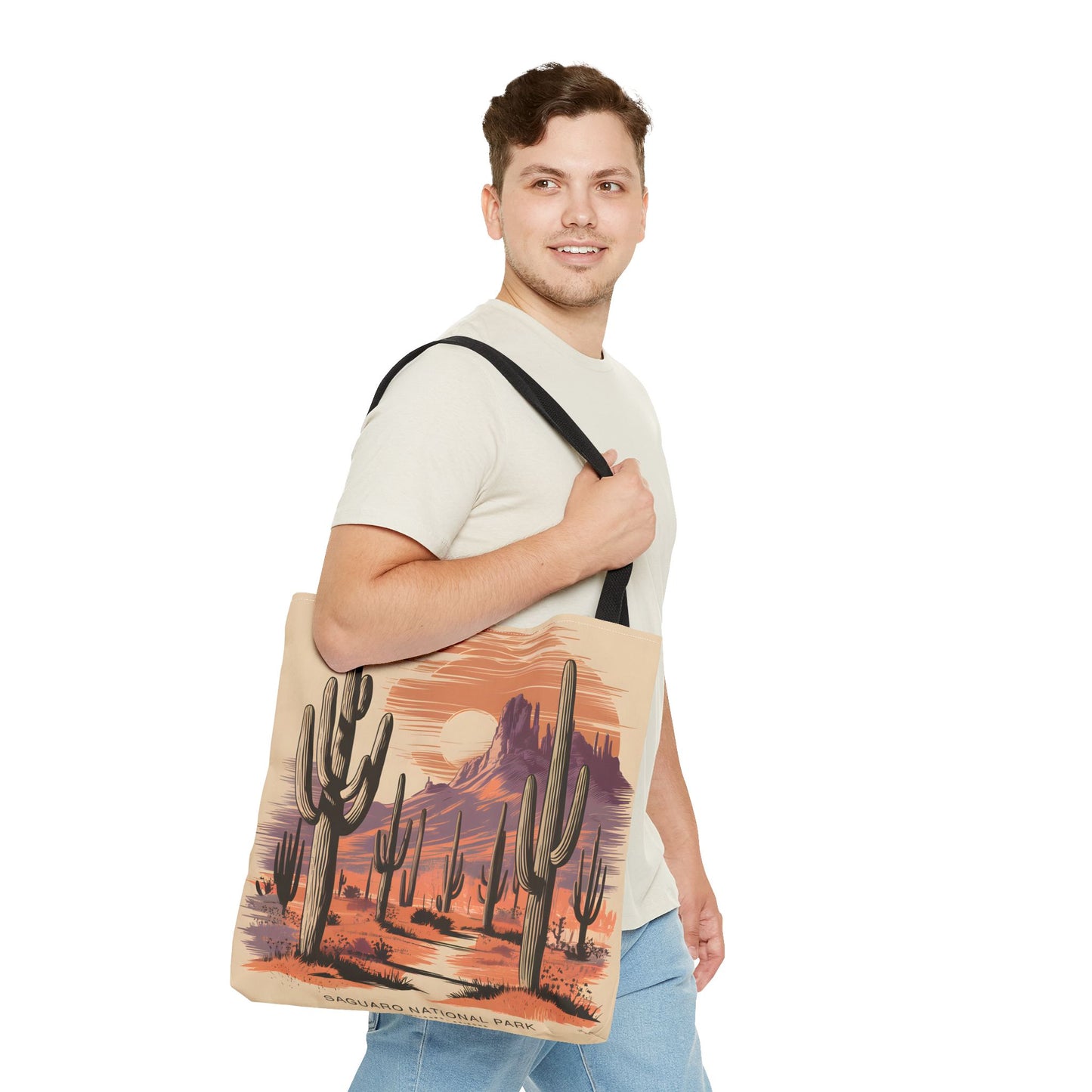 Saguaro National Park Tote Bag Arizona Desert Cactus All Over Print Reusable