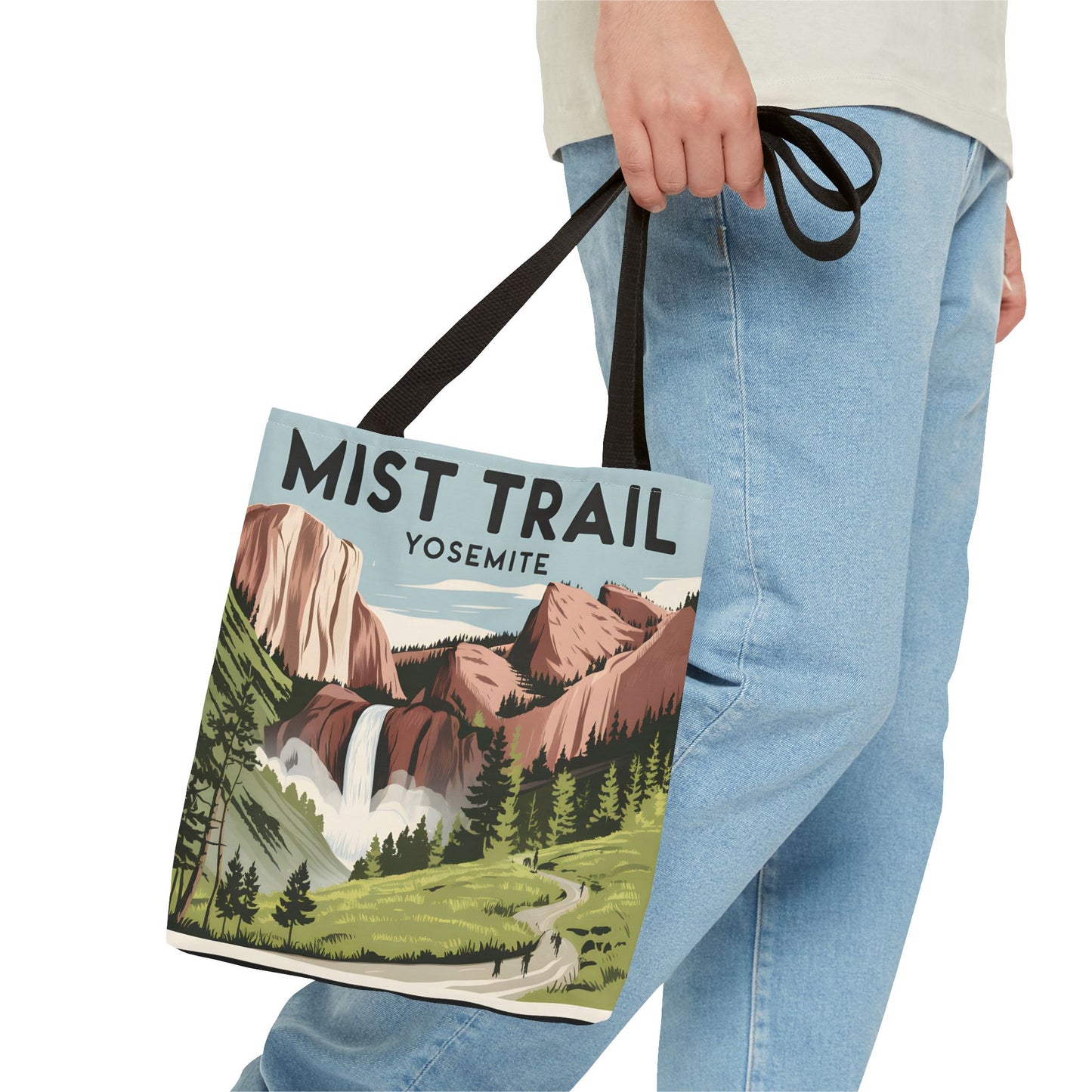 All Over Print Tote Bag Mist Trail Yosemite Nature Landscape Adventure Bag