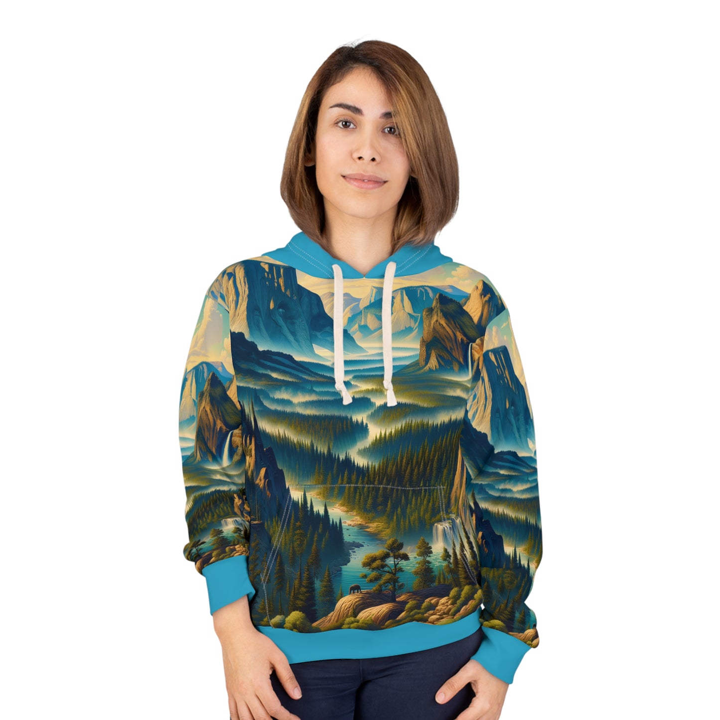 Yosemite Hoodie All Over Print Pullover Nature Adventure Scenic Forest Trail
